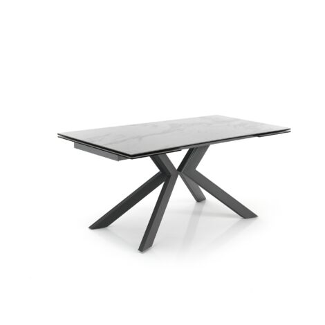 Mesa extensible de cerámica de mármol blanco cm.H.76xP.90xL.160/200/240