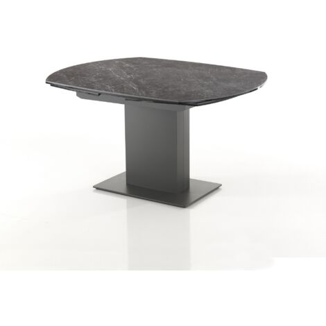 Mesa extensible de cerámica negra cm. Al.77 x P.90 x L.120/180
