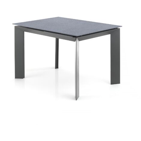 Mesa extensible de cristal acabado roca cm. Al.76xP.80xL.120