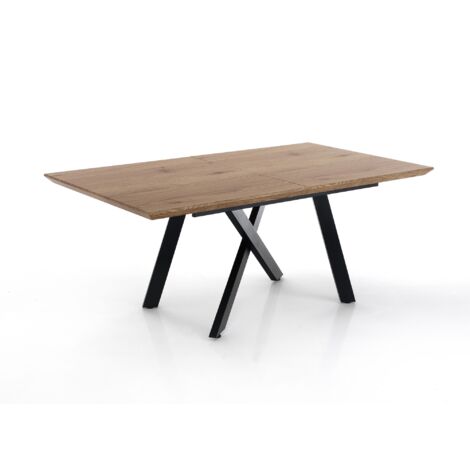 Mesa extensible efecto madera acabado roble cm. Al.76xP.90xL.160