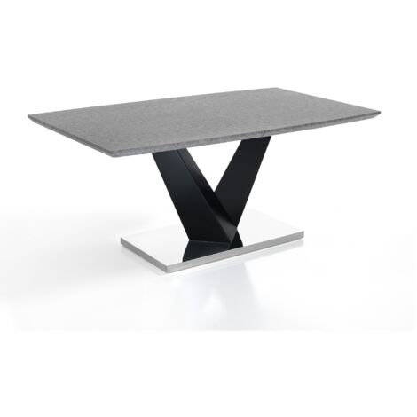Mesa extensible efecto madera con acabado hormigón cm. Al.75xP.90xL.160