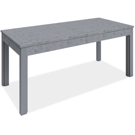 Mesa extensible en madera de melamina gris cemento 160 - 320x90 cm