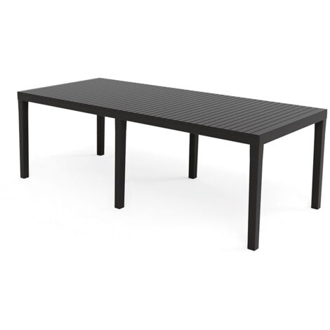 IPAE PROGARDEN Mesa de jardín Susa, Mesa de comedor extensible rectangular, Mesa de jardín extensible 100% Made in Italy, Cm 150x90h72, Antracita