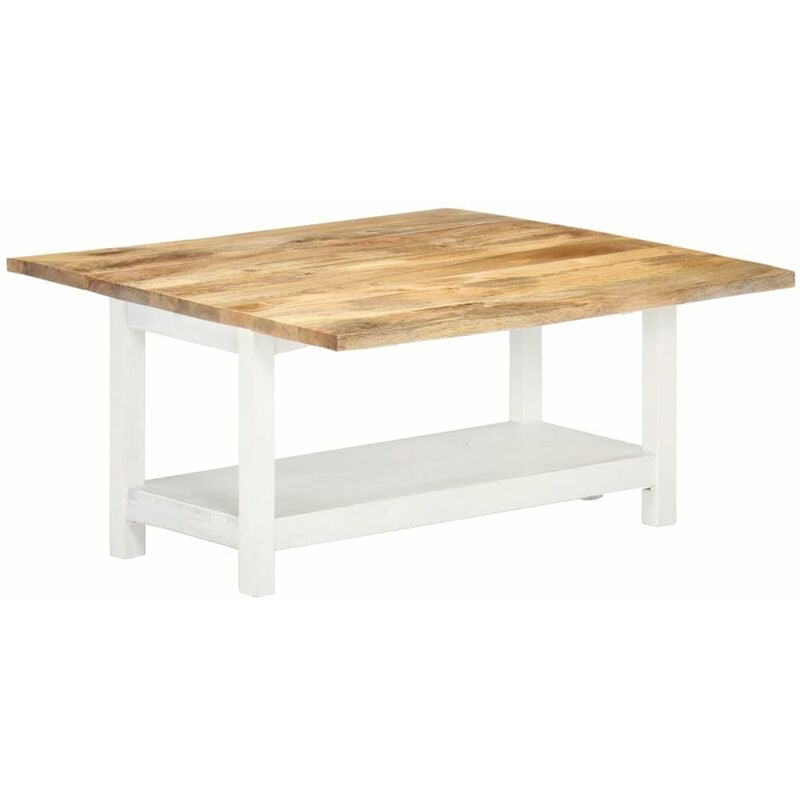 

Mesa extensible madera de mango maciza blanca 90x(45-90)x45 cm