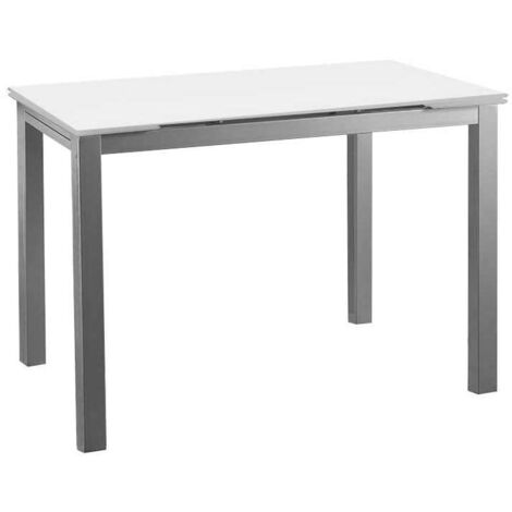 Mesa extensible salon o comedor en acabado color blanco, 76 cm(alto)120/180 cm(ancho)80 cm(largo)