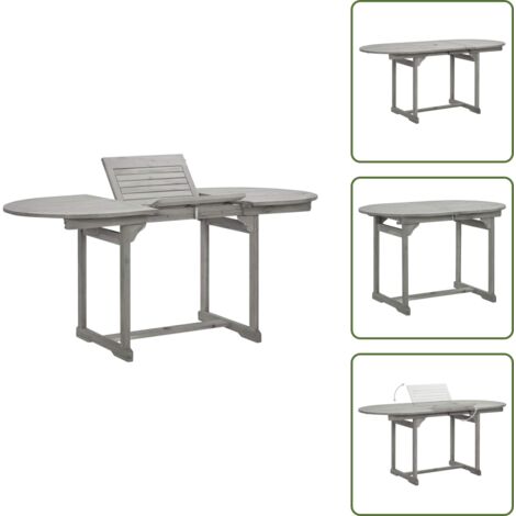 Mesa extensible - vidaXL Mesa de comedor jardín madera maciza acacia (120-170)x80x75 cm - Mesa de exterior maciza