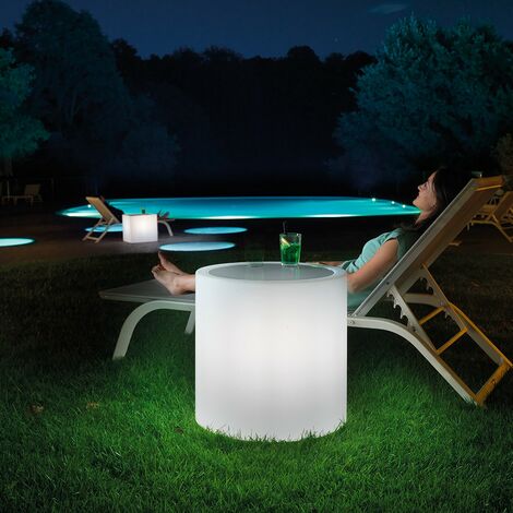 Mesa exterior redonda baja luminosa 55cm pool bar Home Fitting Versión: Cable - LED - 0