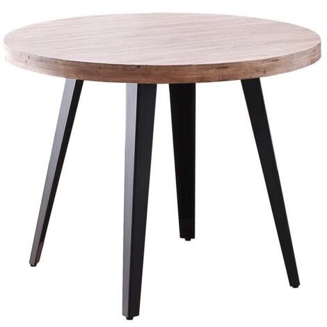 Mesa fija Berg roble honey patas metálicas negras 76 cm(alto) 100cm(ancho) 100 cm(largo)