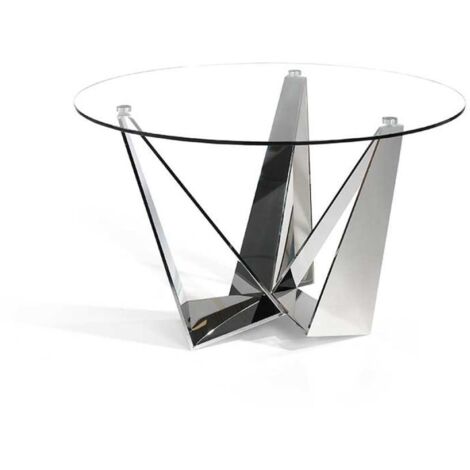 Mesa fija circular de vidrio templado Africa, 130 x 76 cm (diámetro x alto)