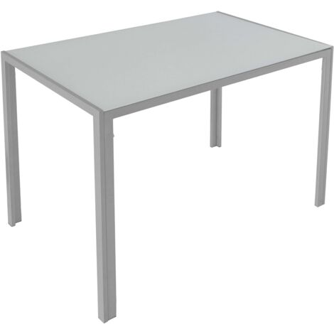 Mesa Fija de Cocina Cica color blanco de cristal 105x75x60 cm