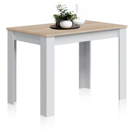 Mesa Fija de Cocina Cloe Auxiliar Color Roble y Blanco 78x109x67 cm