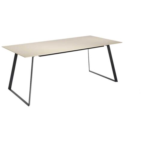 Mesa fija rectangular en blanco Leire, 180 x 90 x 75 cm (largo x ancho x alto)