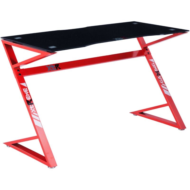 

Velocimuebles - Mesa Gamer Sport cristal color negro y rojo gaming estilo deportivo moderna mueble 75x120x60 cm
