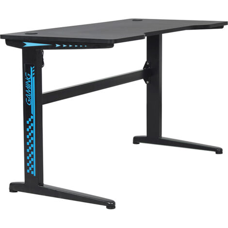 DlandHome Mesa Ergonómica Para Videojuegos, 160 Cm, Mesa Grande Para PC, Con Alfombrilla Grande Para Ratón, Mesa De Ordenador Con Soporte Para Bebidas Y Gancho Para Auriculares
