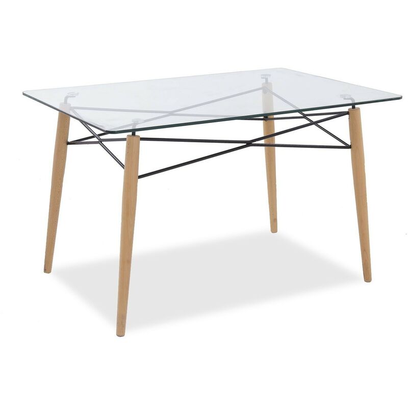 

Mesa GLASGOW, madera, cristal, 120 x 80 cms