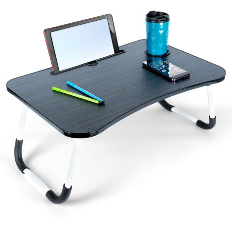 Mesa grande para portátil, tableta de desayuno, bandeja plegable para cama