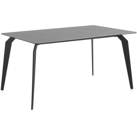 Mesa Gris Gark Tapa De Ceramica Y Patas De Metal 150X90 Cm