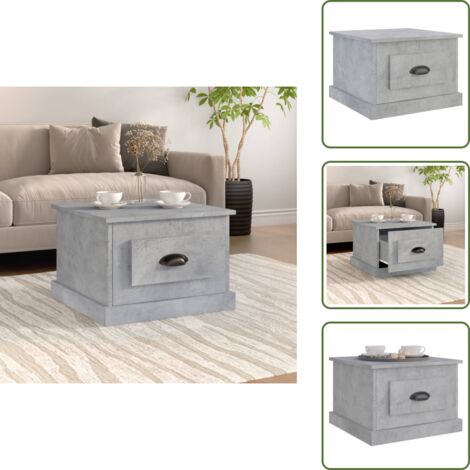 Mesa gris hormigón - vidaXL Mesa de centro madera contrachapada gris hormigón 50x50x35 cm - Mesa de almacenamiento
