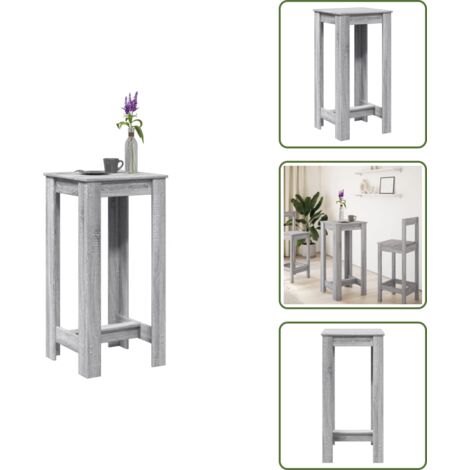 Mesa gris Sonoma - vidaXL Mesa alta de bar madera ingeniería gris Sonoma 51x50x103,5 cm - Mesa de bar de madera