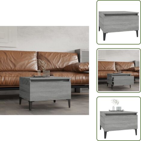 Mesa gris Sonoma - vidaXL Mesa auxiliar madera contrachapada gris Sonoma 50x46x35 cm - Almacenamiento