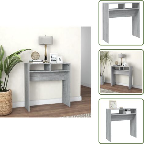 Mesa gris Sonoma - vidaXL Mesa consola madera contrachapada gris Sonoma 78x30x80 cm - Mesa de entrada