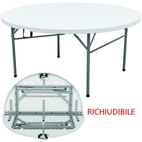Mesa HDPE/acero Vigor, Edra redonda plegable, diámetro 152 cm
