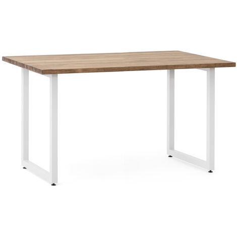 Mesa iCub Strong ECO 120x80x75cm Blanco en madera maciza de pino acabado vintage estilo industrial Box Furniture