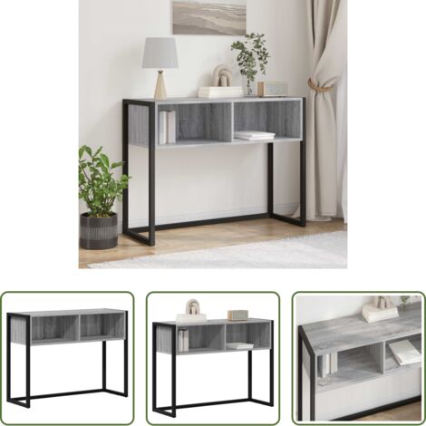 Mesa industrial -  Mesa Auxiliar Gris Sonoma 100 x 36 x 75 cm Madera contrachapada