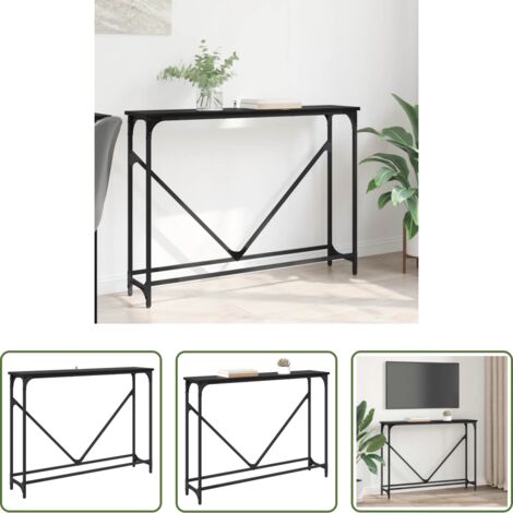 Mesa industrial -  Mesa Consola Roble Negro 102 x 23 x 75 cm Madera de ingeniería