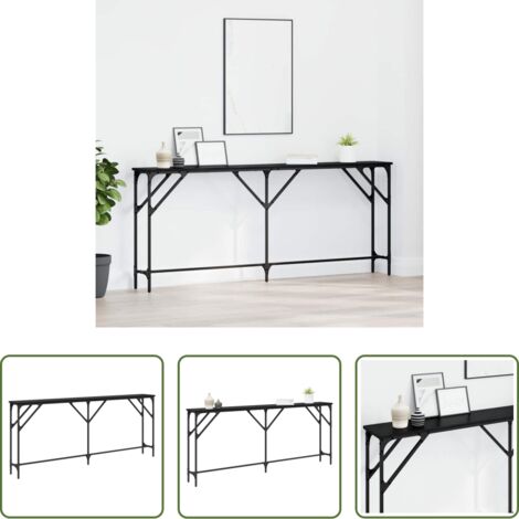 Mesa industrial -  Mesa Consola Roble negro 180 x 23 x 75 cm