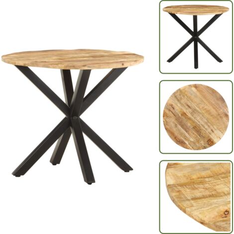 Mesa industrial - vidaXL Mesa auxiliar de madera maciza de mango 68x68x56 cm - Mesa de madera