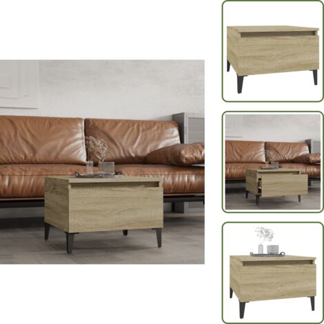Mesa industrial - vidaXL Mesa auxiliar madera contrachapada roble Sonoma 50x46x35 cm - Almacenamiento
