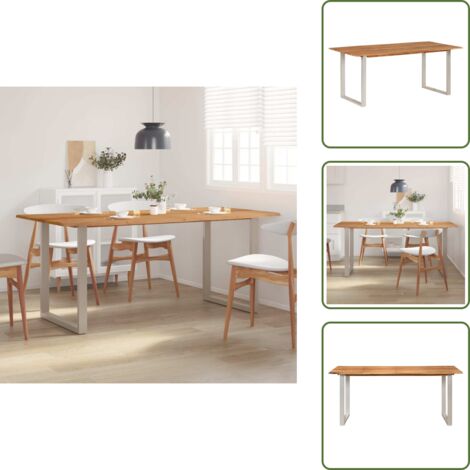 Mesa industrial - vidaXL Mesa de comedor de madera maciza de acacia 180x90x76 cm - Mesa de madera