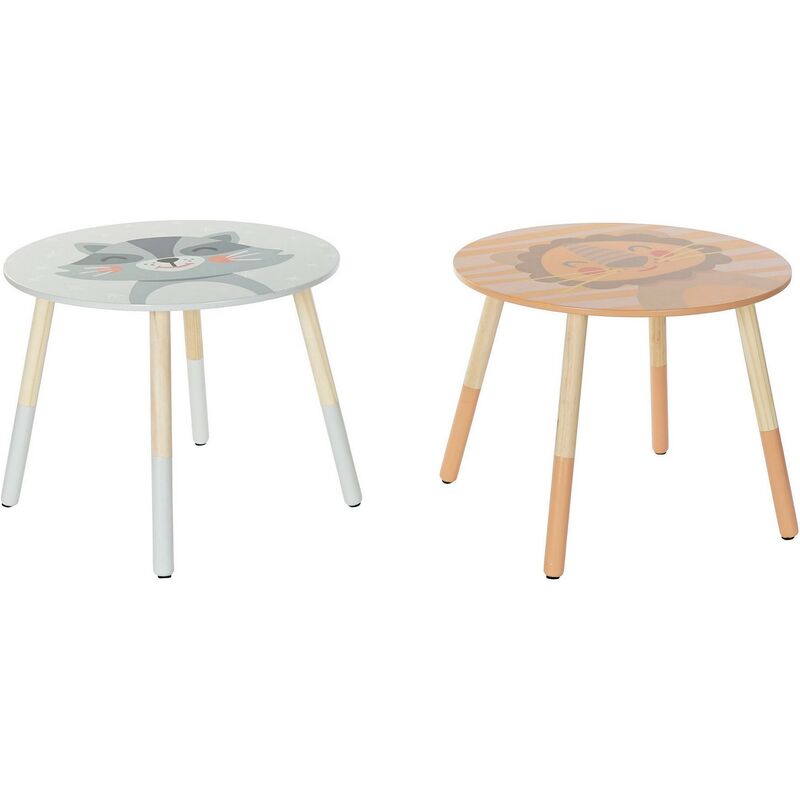 

Mesa Infantil DKD Home Decor Gris Naranja Pino (2 pcs) (59 x 55 x 48 cm)
