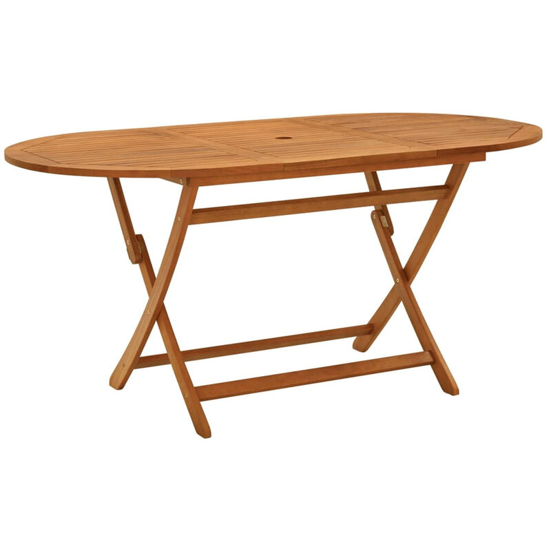 

Mesa jardin plegable 160x85x75 cm madera maciza de eucalipto