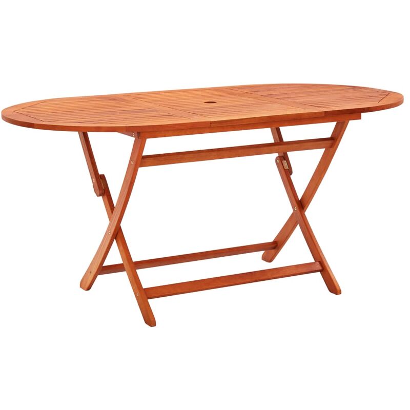 

Mesa jardín plegable 160x85x75 cm madera maciza de eucalipto