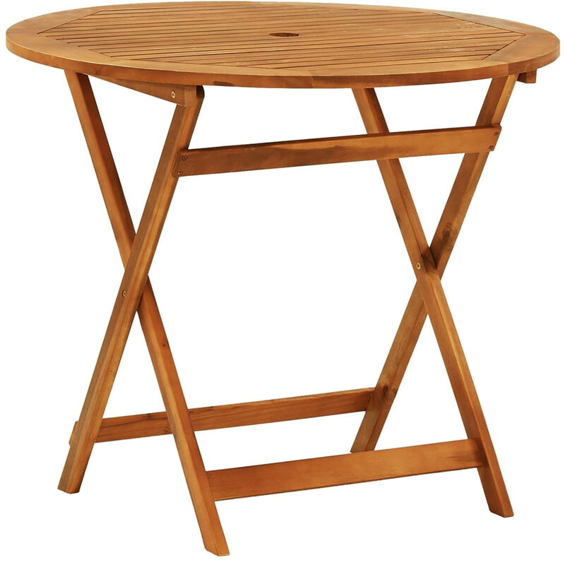 

Mesa jardin plegable madera maciza de eucalipto Ø90x75 cm
