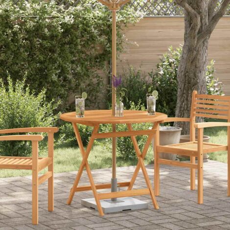 Mesa jardín plegable madera maciza de eucalipto Ø90x75 cm