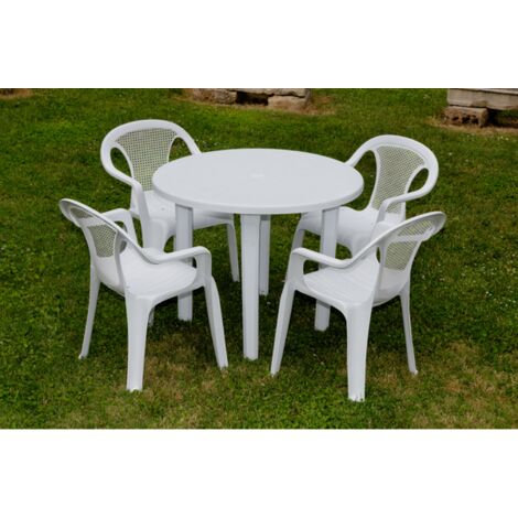 Mesa de jardín de plástico blanco 89 cm vidaXL346880