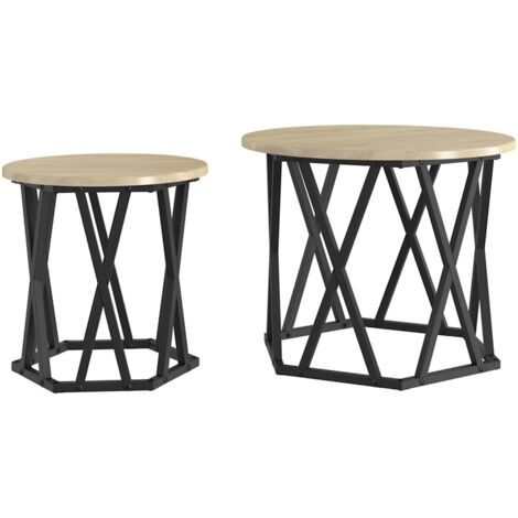Mesa lateral 2 pcs Roble Sonoma 50 x 50 x 40 cm vidaXL