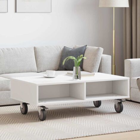Mesa Lateral con Ruedas 90 x 50 x 30 cm Madera de ingeniería