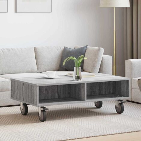 Mesa Lateral con Ruedas Gris  90 x 50 x 30 cm