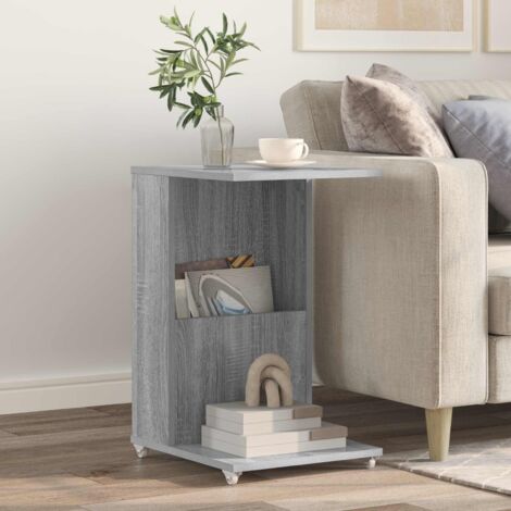 Mesa lateral Gris  40 x 35 x 60 cm Madera de ingeniería