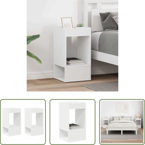 Mesa lateral -  Mesa Auxiliar 2 pcs 30 x 30 x 56 cm Madera de ingeniería