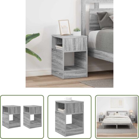 Mesa lateral -  Mesa Auxiliar 2 pcs Gris Sonoma 30,5 x 30 x 45 cm