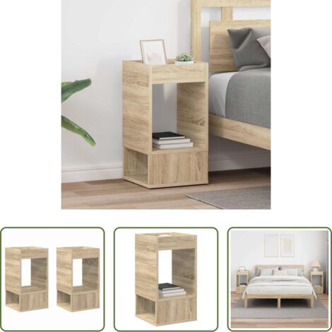 Mesa lateral - Mesa Auxiliar 2 pcs Roble Sonoma 30 x 30 x 56 cm