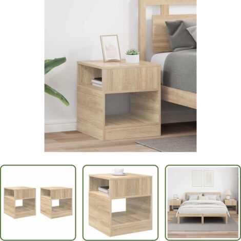 Mesa lateral -  Mesa Auxiliar 2 pcs Roble Sonoma 40,5 x 40 x 45 cm