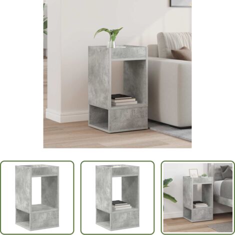 Mesa lateral -  Mesa Auxiliar Gris Concreto 30 x 30 x 56 cm