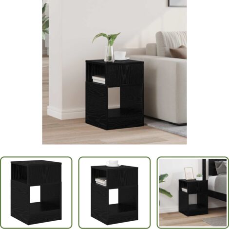 Mesa lateral -  Mesa Auxiliar Roble Negro 30,5 x 30 x 45 cm