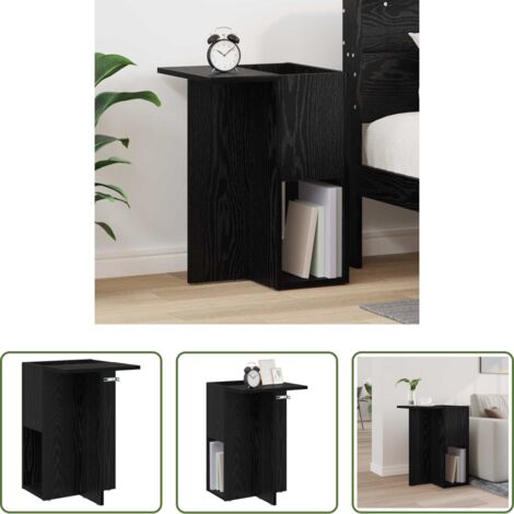 Mesa lateral -  Mesa Auxiliar Roble Negro 35 x 40 x 55 cm Madera de ingeniería